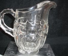 Vintage Large Clear Glass Pitcher Scallop Handle
