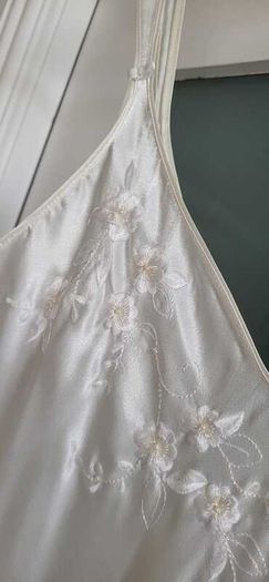 Oscar de la Renta Pink Label Vintage White Satin Nightwear Sz XG (Fit 12-14UK)