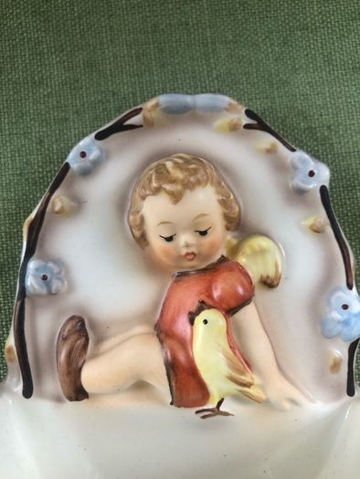 hummel goebel girl with bird holy water font