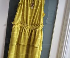 WHISTLES Lime frill tassle strap midi dress Sz M (Fit 12-14UK) - Rrp 195 (New)