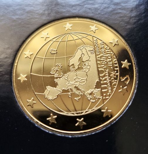 Prestige Ireland .999 Rhodium and 24k Gold Plated Coin Set 2002 + Proof Medal UNC Only 9,999 Set's