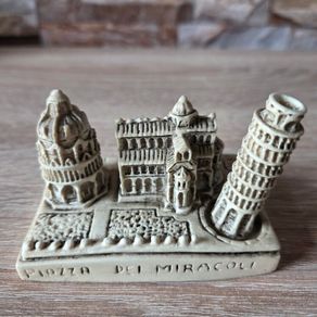 Vintage Piazza Dei Miracoli Pisa Italy Mini Statue Figurine Souvenir