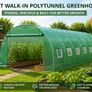 20ft Walk-In Polytunnel Greenhouse with Galvanized Steel Frame and PE Cover Image 2