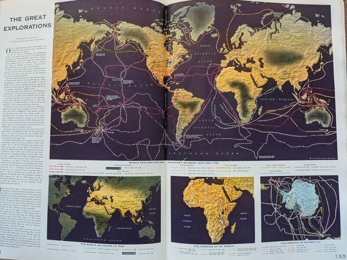 Vintage Readers Digest Great World Atlas 1969 inc copy of 1587 Mercator Map