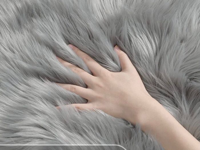 Sheepskin Rug,Fluffy Rug, Fluffy Area Small Rugs Shaggy Rugs for Bedroom Rug Fluffy Sofa Floor Carpet Home Decoration Gray Rugs