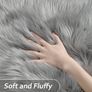 Sheepskin Rug,Fluffy Rug, Fluffy Area Small Rugs Shaggy Rugs for Bedroom Rug Fluffy Sofa Floor Carpet Home Decoration Gray Rugs Image 5