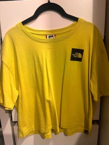 North face women tee shirt size M crop top bright yellow