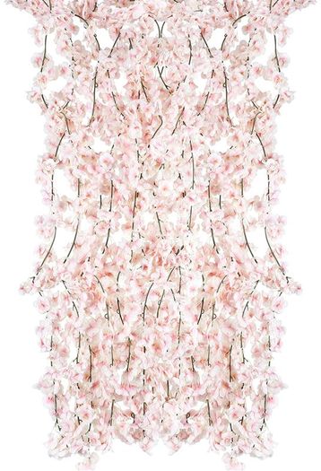 8 Pack Artificial Silk Cherry Blossom Hanging Vine Garland for Wedding Home Garden Party Decor (Pink)