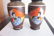 Vintage Pair of Japanese Satsuma Vases