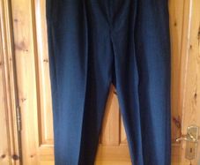 W38 L30 Grey Striped Expanding Waist Trousers