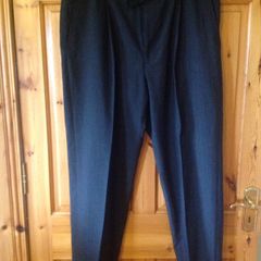 W38 L30 Grey Striped Expanding Waist Trousers
