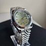 Seiko MOD Datejust Sunburst Diamond Dial Green Image 2