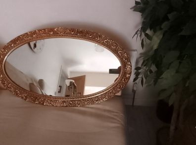 Large Oval Gilt Framed Mirror