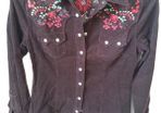 Oasis dark brown cord shirt size 10