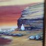Can post! Vintage Framed Coastal Sunset Print ("A. Peters") Image 2