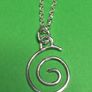 Handmade sterling silver spiral pendant with 18 and 20 inch chain. Image 2