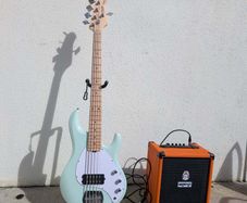 Sterling Stingray Ray5 bass + Orange amp