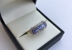 Vintage 9ct Yellow Gold Tanzanite & Diamond Cluster Ring