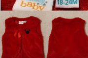 Disney Minnie Mouse red faux Fur Gilet jacket