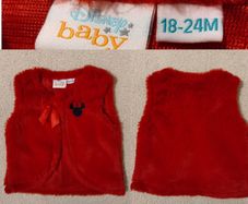 Disney Minnie Mouse red faux Fur Gilet jacket