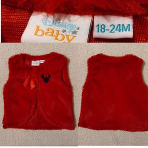 Disney Minnie Mouse red faux Fur Gilet jacket