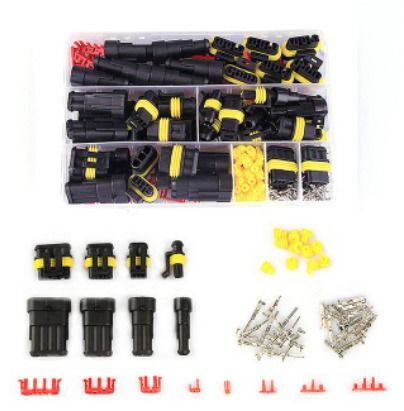 BRAND NEW 352pcs 2 pin connector HID waterproof connector 1/2/3/4 Pins 26 Sets Car Electrical Wire connectors Plug Truck Harness 300V 12A