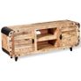 TV Cabinet Rough Mango Wood 120x30x50 cm Image 3