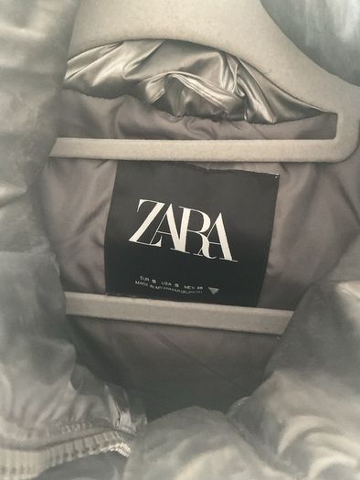 jacket Zara size small cropped metallic hooded jacket