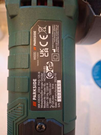 Parkside Angle Grinder + Extra Discs