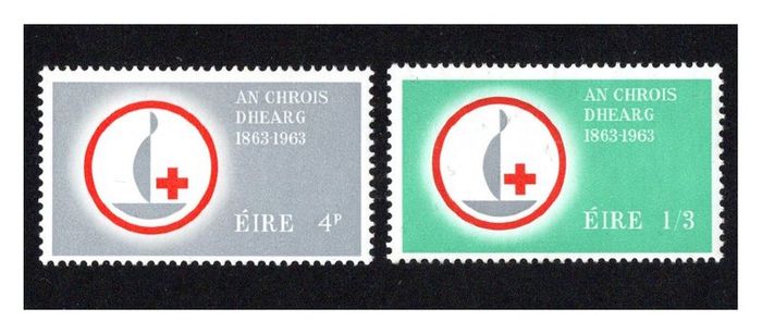 1963 Ireland Red Cross Centenary Commemorative Stamps Mint Never Hinged (MNH)