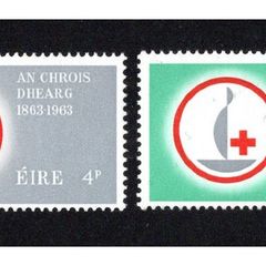 1963 Ireland Red Cross Centenary Commemorative Stamps Mint Never Hinged (MNH)