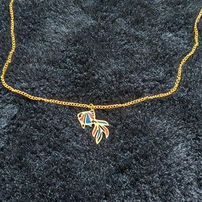 Handmade Gold-Plated Necklace with Fish Pendant - 45cm