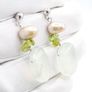 Prasiolite, Peridot & Pearl Sterling Silver Earrings Image 3