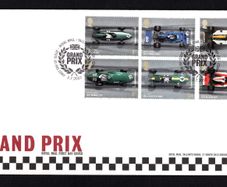 2007 Great Britain The 50th Anniversary of the Great Britain Grand Prix Silverstone Commemorative Stamps addressed First Day Cover (FDC) with Edinburgh pictorial cancel.