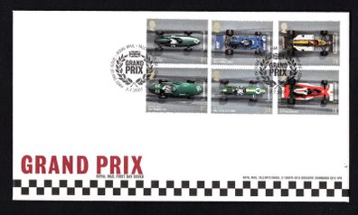 2007 Great Britain The 50th Anniversary of the Great Britain Grand Prix Silverstone Commemorative Stamps addressed First Day Cover (FDC) with Edinburgh pictorial cancel.