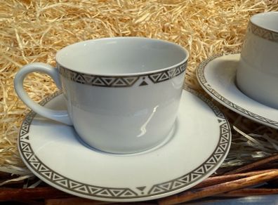 Royal Doulton Platinum 8-ounce Tea /Coffee Cup and Saucer SET OF  2