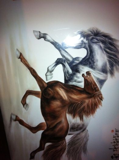 Hand Painting ceramic Horse picture