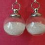 Handmade pearl white sand earrings sterling silver hooks Image 3