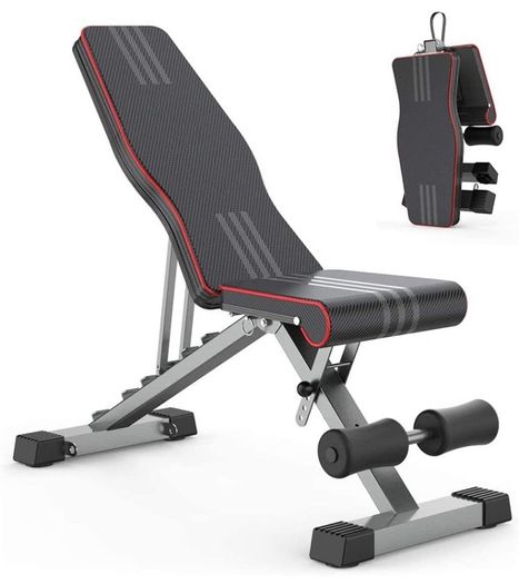 Adjustable Weight Bench Foldable, Fitness Workout Bench Weight Lifting Sit-up Multi-use Exercise Bench Flat Incline Decline Bench Press for Home Gym Training (FREE POSTAGE)