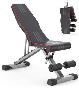 Adjustable Weight Bench Foldable, Fitness Workout Bench Weight Lifting Sit-up Multi-use Exercise Bench Flat Incline Decline Bench Press for Home Gym Training (FREE POSTAGE)