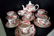 Masons Ironstone "Mandalay Red" Tea Set with Teapot