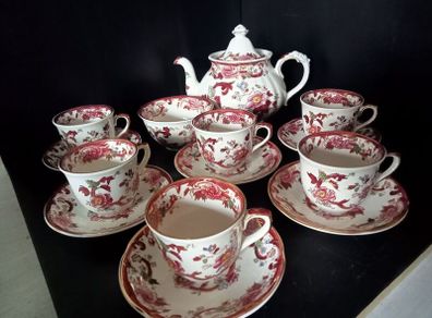 Masons Ironstone "Mandalay Red" Tea Set with Teapot