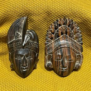 Vintage Balinese Hand Carved Wooden Wall Masks!