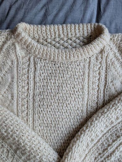 SWAP Aran Knit Jumper Cream L
