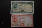 1968 Two Lady Lavery Notes: 10 Shillings &amp; One Pound