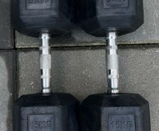 2x15kg rubber dumbbells