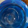 Vintage Murano Moretti Style Glass Cased Blue Vase Over red And White Swirl Image 6
