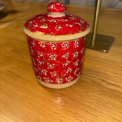 Nicholas Mosse Red Lawn Lidded Sugar Bowl