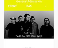 2 x Deftones tickets, IMMA Dublin, 24th Aug