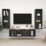 3 Piece TV Cabinet Set Grey Chipboard Image 5